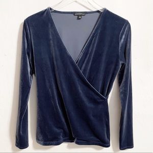J. Crew Mercantile Blue Velvet Blouse